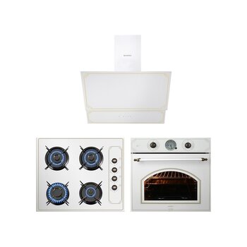 Kumtel Rustik B66-sf2(at)(4pro) - Ko-40 Tahdf - Da6-835 Beyaz Ankastre Set