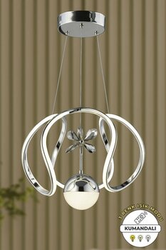 Capella Aydınlatma Aura Kumandalı Krom 3 Renk Işık Özellikli Dimmerli Modern Kaplama Sarkıt Led Salon Mutfak Avize