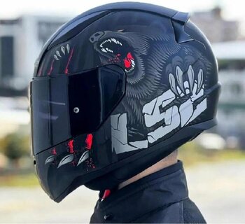 LS2 Rapid 2 Clawn Full Face Motosiklet Kaskı Şeffaf Siyah Vizörlü