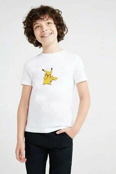 Qivi Pokemon Pikachu Baskılı Beyaz Unisex 9–10 Yaş T-Shirt