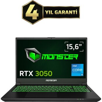 Monster Abra A5 V21.5.6 Intel Core i5 12450H 8 GB 500 GB SSD 4 GB RTX 3050 FreeDOS 15,6" 144 Hz Oyun Bilgisayarı
