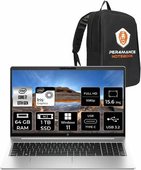 HP ProBook 450 G10 i7 1355U 64GB RAM 1TB SSD 15.6'' FHD W11HOME Dizüstü Bilgisayar & PER4 ÇANTA