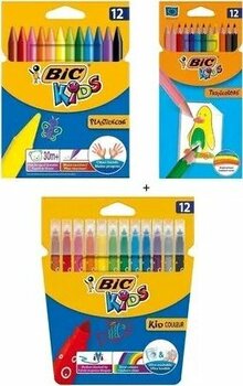 Bic Pastel Boya Kalemi 12'li Kuru Boya Kalemi 12'li Yıkanabilir Keçeli Boya Kalemi 12'li