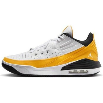 Nike Jordan Max Aura 5 Shoes Leather Hakiki Deri Bilekli Unisex Spor Ayakkabı Beyaz Sarı - 45 - Sarı - Beyaz
