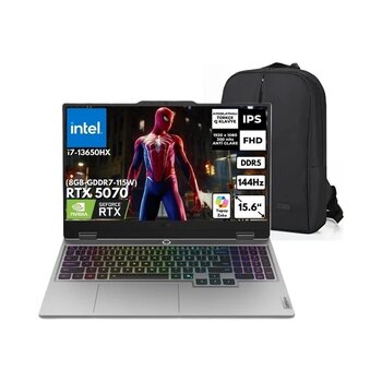 Loq Intel Core I7 13650Hx 48Gb Ddr5 1Tb Ssd Rtx5070(8Gb) 115W 15.6" Fhd Ips 300Nıts 100% Srgb 144Hz Freedos Taşınabilir Bilgisayar 15Irx10700&Cımete Çanta