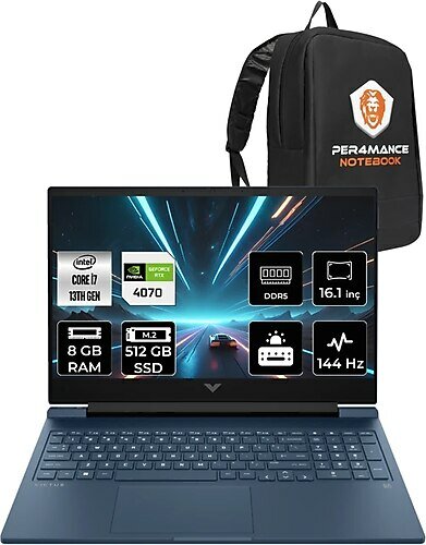 HP Victus 16 7P6b3ea 16.1 inç Intel Core i7 13700H 8 GB 512 GB SSD NVIDIA GeForce RTX 4070 FreeDOS