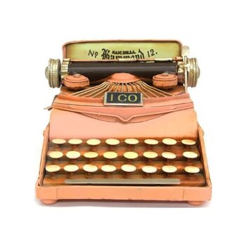 Pembe Dekoratif Metal Daktilo C0732