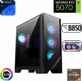 Güneysu Ryzen 5 7500F 16GB Ddr5 1tb SSD Rtx 5070 12GB B850 Wi Fi Anakart 240MM Sıvı Soğutma Windows 11 Pro Masaüstü Bilgisayarı