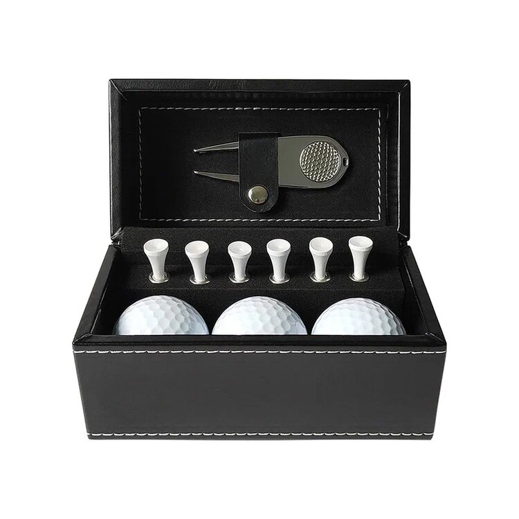 Neevoyu 11 Parça 3 Top 6 Tee Divot Onarım Aleti Deri Kutusu Golf Seti