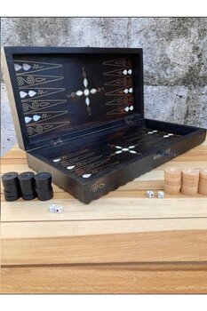 megame Ahşap Orjinal Sedefli El Yapımı Tavla, Antep El Yapımı Tavla