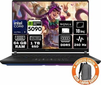 Asus Rog Strix Scar 18 Intel Core Ultra 9 275HX 64GB 1TB SSD NVIDIA GeForce RTX 5090 24GB 18" WQXGA 240Hz Taşınabilir Bilgisayar