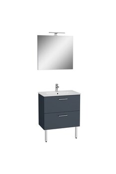 VitrA Mia Banyo Dolabı Seti Çekmeceli, Ayaklı, 70 cm, Antrasit