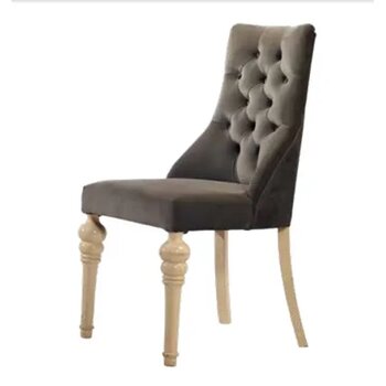 Bengi Ticaret 19800 Gri Kapitone Kayın Ayak Sandalye