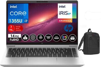 Hp Elitebook 640 G10 Intel Core I7 1355U 32GB 1tb SSD 14" Fhd Freedos Taşınabilir Bilgisayar ELİT8A571EA11 + Weblegelsin Çanta