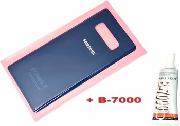 Tkgz Samsung Galaxy Note 8 Arka Pil Batarya Kapağı (Cam+B-7000) Lacivert