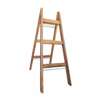 İdeal Mutfak 3 Basamaklı Çift Çıkışlı A Tipi Ahşap Merdiven - 3+3