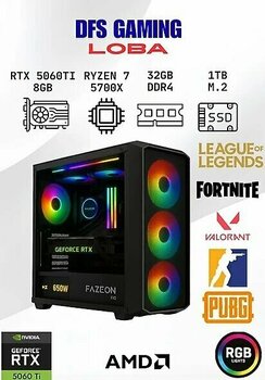 Dfs Gaming Loba Ryzen 7 5700X-B550m-Rtx 5060 Tı 8Gb-32Gb Ram-1Tb M.2 Ssd-Oyuncu Bilgisayarı