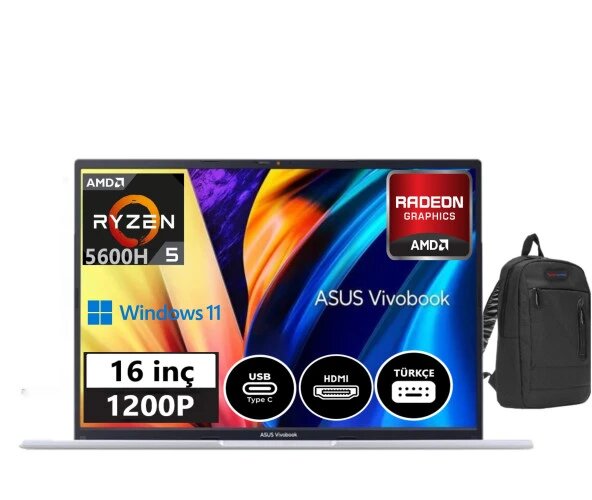 Asus Vivobook 16X 5.nesil VM1603QA31 16 inç AMD Ryzen 5 5600H 40 GB 1 TB SSD AMD Radeon Graphics Windows 11 Home