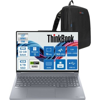 Lenovo Thinkbook 16P G6 Iax Intel Core Ultra 9 275HX 32GB Ddr5 6tb SSD Windows 11 Home RTX5060 8gb 115W 16" 3.2k (3200X2000) IPS 500NITS 165Hz Taşı...