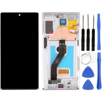 Te Samsung Note 10 Plus N975 Uyumlu Çıtalı A Kalite Lcd Ekran Beyaz