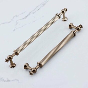 Badem10 Nesil Çizgili Bronz Metal Kulp 320 mm Mobilya Çekmece Mutfak Dolabı Dolap Kulpları Kulpu Kulpları