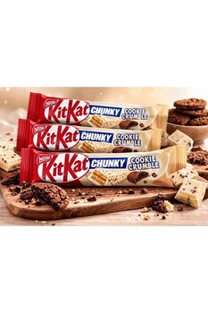 Kit Kat Nestlé KitKat Chunky Cookie Crumble Beyaz Çikolatalı & Kurabiyeli Gofret 40g x 3 Adet