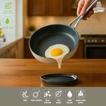 Sera Nova Yanmaz Yapışmaz Seramik Tava 28 cm – Beyaz