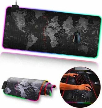 Ally Dünya Desenli RGB Led Işıklı 800x300x4 mm Mouse Pad