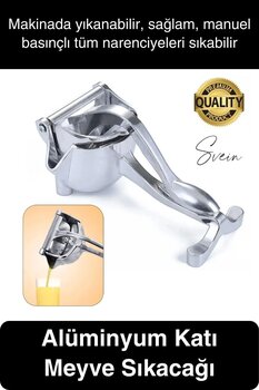 Svein Premium Alüminyum Katı Meyve Sıkacağı Narenciye Portakal Limon Suyu Basınçlı Manuel Ev Mutfak Aleti