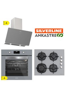 Silverline BO6502S02 - CS5429S01 - 3457 Soho 60 CM Gri Cam Ankastre Set