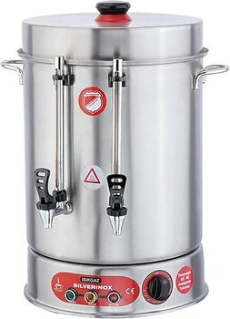 Işıkgaz Silverinox Metal Musluklu Ses Ikazlı 250 Bardak Çay Makinesi