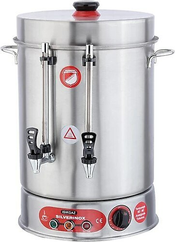 Işıkgaz Silverinox Metal Musluklu Ses Ikazlı 250 Bardak Çay Makinesi