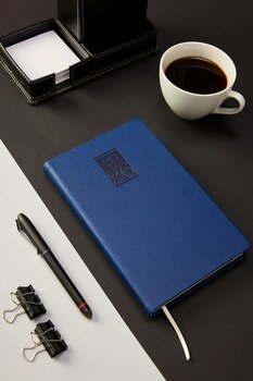 locko Kişiye Özel Hediyelik Cilt 2026 Düz Sert Kapak Lacivert Deri Ajanda