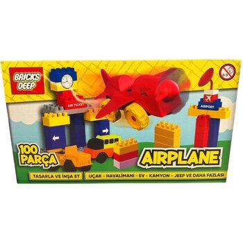 Luminoo Bricks Deep Yapı Blokları - LEGO Uçak 100 Parça - Eğitici Oyuncak