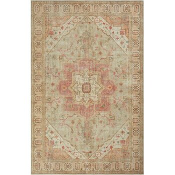 Cool Halı Private Bej Eskitme Vintage Halı Etnik Otantik Dokuma Şönil Halı Yıkanabilir Salon Halısı - Çok Renkli - 250 x 350 cm