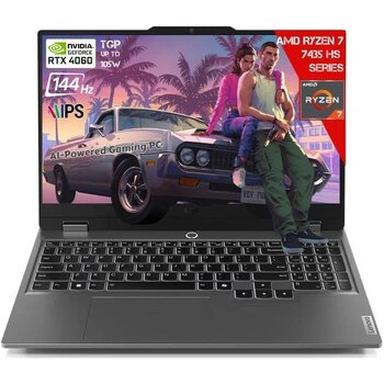 Lenovo Loq 15ARP9 Aı Amd Ryzen 7-7435HS 8gb Ddr5 512GB SSD RTX4060 8gddr6 15.6 IPS 144Hz Fhd Freedos 83JC000UTR Dizüstü Bilgisayar - Siyah