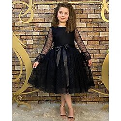Abiyekids Prenses Model Kız Çocuk Abiye Elbise - Siyah