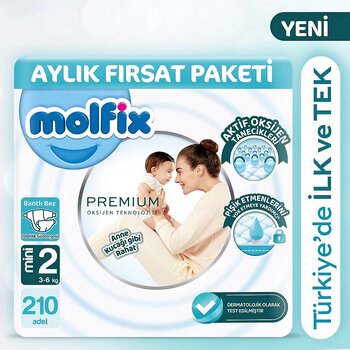 Molfix Premium 2 Numara Mini 70'li 3 Adet Bebek Bezi