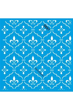 StencilSepeti Armalı Tekrarlayan Desen - Stencil Boyama Şablonu 30x30cm