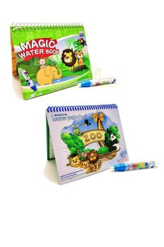 Magic Water 2'li Set Sihirli Boyama Kitabı Water Painting Intimate Sulu Boya Orman Hayvanları Ve Zoo