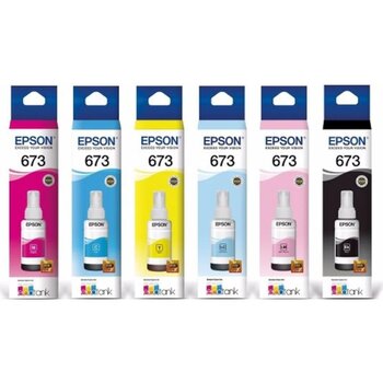Epson Ecotank L850 6 Renk Mürekkep Seti T673 T6731 Siyah