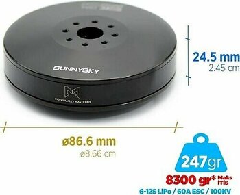 Sunnysky M8 Pro Kv100 Brushless Fırçasız Motor Multikopter Multirotor Drone Motoru - 1 Adet