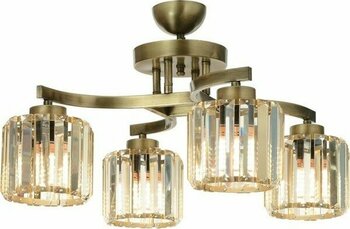 AVONNI AV-65229-4E Eskitme Kaplama Modern Avize E27 Metal Kristal 58cm