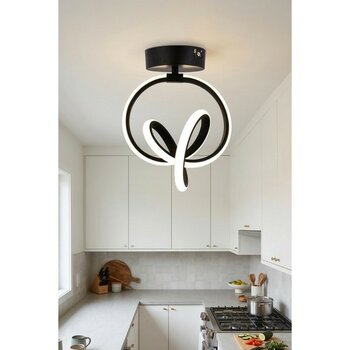 TERRA lighting Lana Model Modern Plafonyer,3 Renk Yanabilen Power LED Avize, Salon Oda Mutfak Hol Avize - Siyah