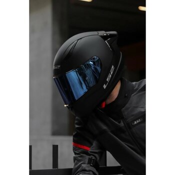 LS2 Tam Yüz Polikarbonat Motosiklet Kaskı – Mikrometrik Kilit, Geliştirilmiş Havalandırma ve Bluetooth Uyumlu Yarış Tasarımı - XL - Mat Siyah