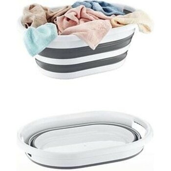 Viyalente Plastart Katlanabilir Çamaşır Selesi 40 Lt - Gri - 63x27cm