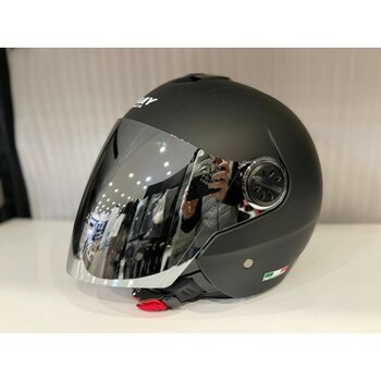 Kask Sway Sw 715 Matt Black (Aynalı Vizör) - L - Mat Siyah