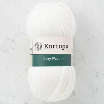 Kartopu Cozy Wool K010 Beyaz Kalın Örgü İpi