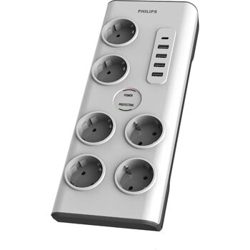 Philips Spn7060wa/62 5 Usb Girişli 6'lı 2 M Anahtarlı Akım Korumalı Priz
