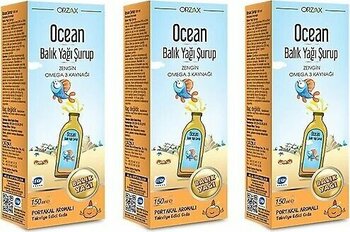 Ocean Portakal Aromalı Balık Yağı Şurubu 150 ml 3'lü